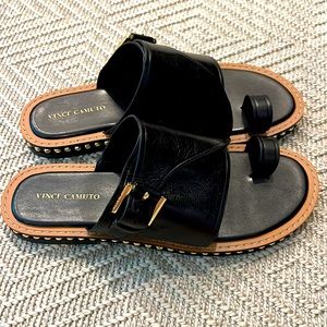Vince Camuto black studded leather sandals